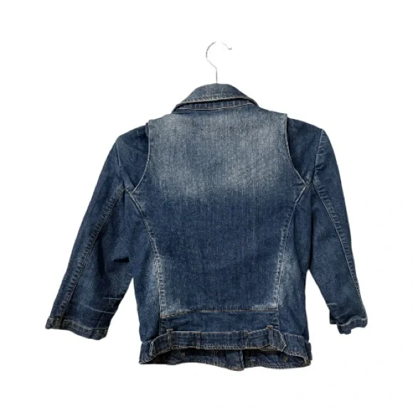 Zara Women’s Denim Jacket/Vest Size Medium, Zipper Details, Distressed - Picture 3 of 4